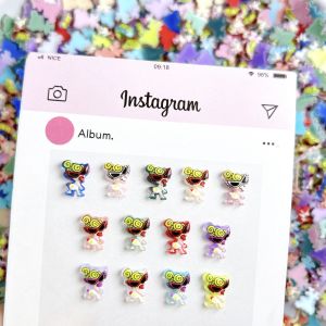 20PCS Novelty Quirky Pacifier Dolls Resin Nail Art Charms 3D Cartoon Colored Glasses Children Nail Decorations DIY Hairpin Nails