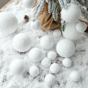 4/6/8cm White Christmas Balls Decoration Christmas Tree Hanging Accessories New Year Gift Box Navidad DIY Party Home Room Decor