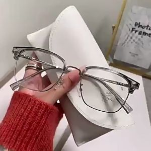 Gọng kính cận nam nữ nửa gọng phong cách hàn quốc cute dễ thương Mắt kính mát không độ thời trang chống ánh sáng xanh Styley K021