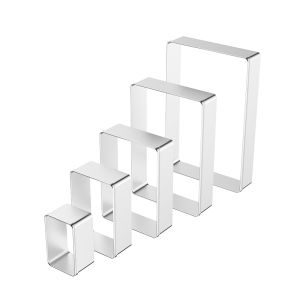 Stainless Steel Rectangle Cookie Mold Set 5 Pieces