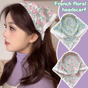 Hoa tinh tế vải tuyn trang điểm cho tóc thanh lịch phong cách đồng quê headdress hoa nát ngọt ngào mô hình ren cạnh tam giác headscarf
