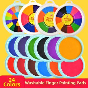 Educational Multicolor Fingerpaint Stamps 24 Colors