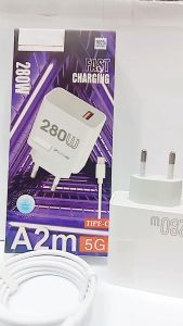 Carger Casan HP For OPP A2M Fast Charger 280W Batok+ Kabel USB Fast Charging Charger