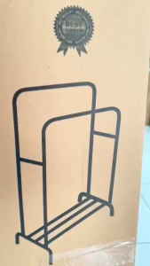 Caramel Double Stand Hanger Gantungan Double Stand Rak Baju Gantung Jemuran Baju Stand Hanger Rak Baju Gantung BesiLemarimurahjkt168