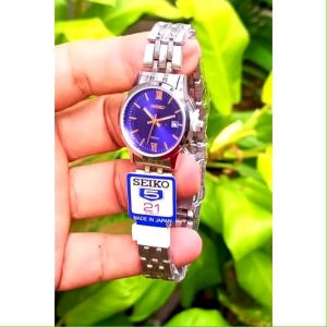 Jam Tangan Wanita Elegan Mewah Seiko Rantai Stainless Tanggal Aktif Free Batre BAKUREH WATCH
