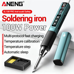 ANENG | ANENG 100W Digital Electric Soldering Iron Type‑C Rechargeable SL108 PRO Adjustable Temperature T12 Soldering Tips Repair Tools