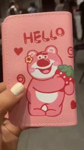 Ví Cầm Tay Mini Gấp 3 LINDO - Ví Gấp Gấu Dâu Nhiều Ngăn Nhỏ Gọn Bỏ Túi Tiện lợi Thông Dụng