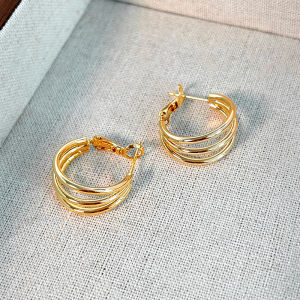 YICAN | Versatile European Style Gold Layered Earrings 925 Sterling Silver