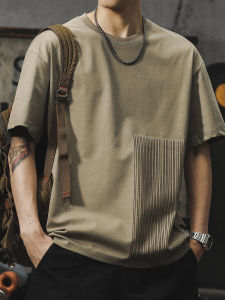 Summer New Arrival Japanese Style Stripe Short Sleeve Mens Anti-Wrinkle Solona ICE Cotton T-Shirt Half Sleeve American Casual Tops