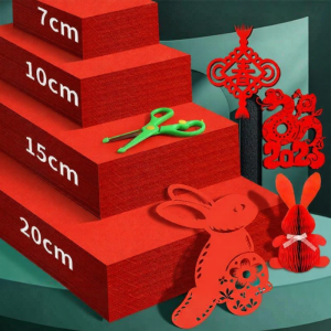 JI-TOP | Craft Paper for Papercutting Red Soft Folding Art