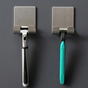 2/3PCS Aluminum Punch-Free Razor Holder Storage Hook Space-Saving Multi-Purpose Bathroom Accessories