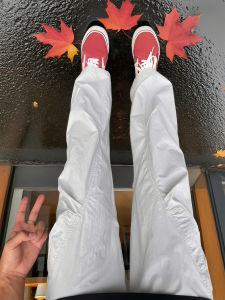 กางเกงทำงานทหารร่มแบบตรงกันลมกันน้ำสำหรับผู้ชาย Cleanfit กางเกงขายาวทรงหลวมเอวกลางสำหรับใส่ไปทำงาน