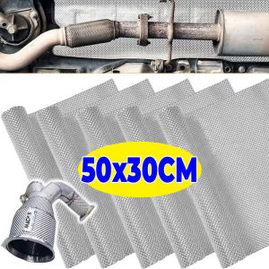 Silver Embossed Aluminum Heat Shield Exhausts Electrical Turbo Heat Insulation Auto Temperature Isolated Sticker Exhaust Systems