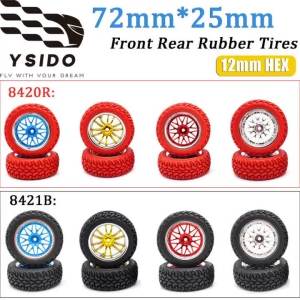 Yesido | Lốp Xe Buggy Địa Hình RC 72mm Kèm Bánh Xe Và Moay-ơ Lục Giác 12mm Dành Cho Xe Wltoys 144001 1/12 1/14 1/10 Scx10 Traxxas Trx-4 Tamiya HSP HPI