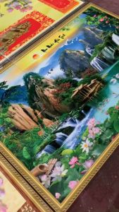 Mẫu tranh hoa hồng leo - tranh gạch 3d ốp tường - 933XV