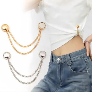 Đa-Chức Năng Từ Quần Áo Clip Với Chuỗi nút kim loại kẹp quần áo Khăn Quàng Quần Chân Cuff Sửa Chữa Nam Châm Trâm