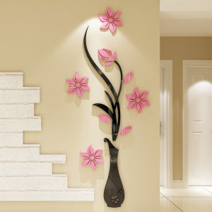 Acrylic 3D Wall Stickers Room Living Room Entrance TV Background Wall Decorations Self Adhesive Waterproof Wall Art