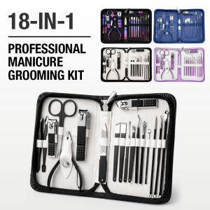 EELHOE | 18PCS Professional Nail Clipper Set Home Set Stainless Steel Nail Clippers Hand and Foot Care with Zipper Case for Men & Women
