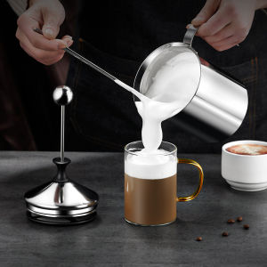 GIANXI Manual Foam Latte Fancy Stainless Steel Hand Pump Milk Beater Coffee Cup Milk Foam Machine Milk Latte Foam Beater