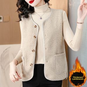Elegant French Designed Thick Lamb Fleece Waistcoat