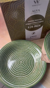 WHITE LINE ALVA Omega Dinner Plate 925in Piring Lontong 235cm / Piring 9.25 ALVA White LIne