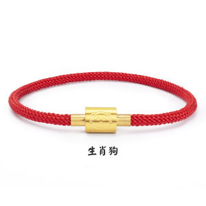 Red Rope Bracelet Womens Style Twelves Zodiac Titanium Steel Wristband Childrens Gift Hand-Knitted Rope Lucky Charm
