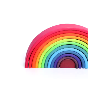 Rainbow Stacker ตัวต่อเรนโบว์ 12 ชิ้น ไซส์ใหญ่ Montessori Toy ของเล่นไม้ V114 พร้อมส่ง