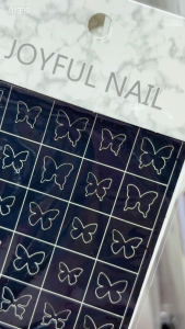 Cut-out Nail Art Stickers | Butterfly Heart & Star Shape Stencils for DIY Manicure Design