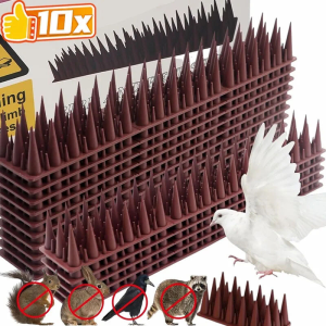 1/3/5/10Sets Bird Deterrent Wire Spikes / Anti Pest Repellent / Stainless Steel Anti Pigeon Repeller / Deterrent Spikes Outdoor Anti-Climb Plastic Security Fence Spikes Bird Spikes