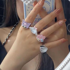 【♡Lovely girls house♡】Women Fashion Rings / Ring for Women / Couple Ring / Adjustable Ring / Cute Sanrio Opening Ring 2023