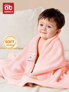 AIBEDILA | AIBEDILA Toddler Bathrobe Infant childrens Coral Velvet Embroidery Bath Towel Soft Skin-friendly Absorbent Towels Kids Bathing