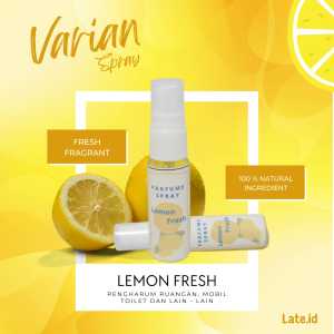 Pengharum ruangan rumah terbaru varian Lemon fressh dengan bibit asli harum seharian bisa untuk ruangan rumah kamarmobil COD Terlaris harga terjangkau barang terpukau tersedia 11 varian aroma tipe seprai/semprot