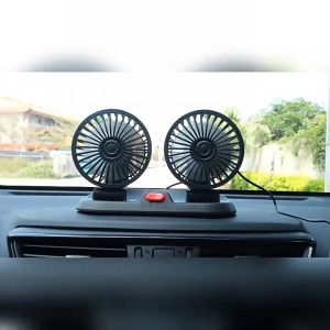 พัดลมติดรถ USB ลมแรง หมุนได้ 360 องศา สามารถปรับความเร็วลมได้ 2 ระดับ พัดลมติดรถยนต์ แบบพกพา พัดลมติดรถยนต์