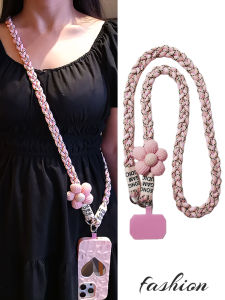 Long Crossbody Phone Lanyard Outdoor Womens Style Durable Strap Floral Decoration Phone Chain Shell Protective Anti-loss