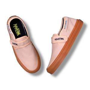 SEPATU MAHONK - Slip On Velcro Pink Peach Gum Terbaru