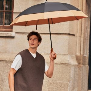 Large Wooden Umbrella Man Business Style 120cm Big Golf Umbrella Windproof Strong Double Layer Travel Rain Umbrellas Woman
