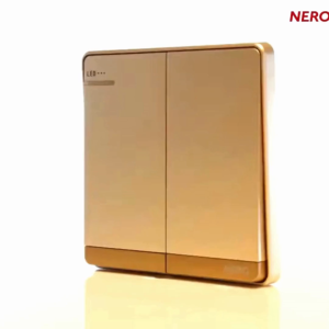 Decora Q71621D-G 16AX250V~ 2 Gang 1 Way Switch With LED Locator - Gold