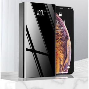 100% original 150000mAh power bank 2.1A fast charging with 4pcs USB large capacity with LED digital display and flashlight