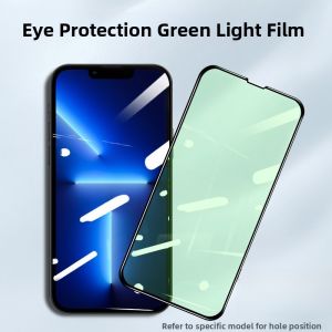 Henyou | Apple 13 Series Green Light Tempered Glass Full Screen Protective Film Shockproof Anti Blue Light Eye Protection For iPhone 13 Pro Max XS Max 7P XR 8 Plus