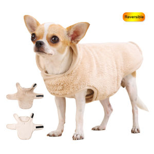 Winter Warm Dog Jacket Sweater For Small Medium Dogs Cats Reversible Fleece Puppy Pedded Clothes Coat Chihuahua Yorkie Costume