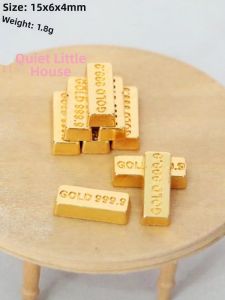 Miniature Gold Bar Replica Toy Accessories