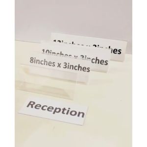 Clear Acrylic Stand SLANT style [3inches height]Table Name Sign Holder Landscape One sided Display
