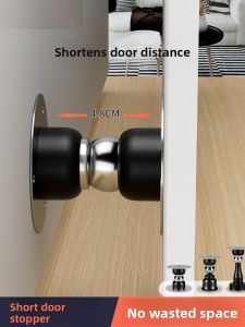MONLEYTA | Short Stainless Steel Door Magnet Strong Magnetic Iron Bathroom Anti-Collision Toilet Door Stop Floor Absorption Closure Device