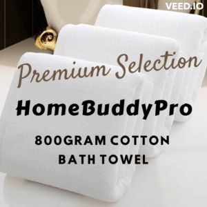 HomeBuddyPro Luxury Hotel Quality 100% Cotton Bath Towel 800g 80x180cm Quick Dry Strong Absorbent Extra Large 洗脸巾