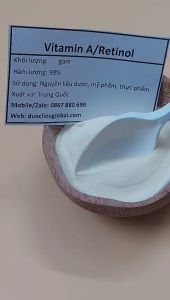 Bột Vitamin A nguyên liệu Retinol hàm lượng trên 98% cấp thực phẩm