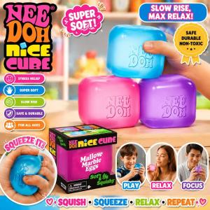 【Local Stock】Dr Pepper x NeeDoh Nice Cube Squishy Toys 3PCS Soft Stress-Relief Sensory Squeeze Toy Rebound Release Anxiety Toys for Kids and Adults KEBIDU