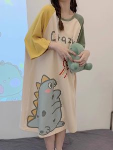 DAISONG | Cotton Summer Nightgown with Chest Pad