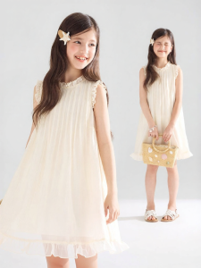 MUCMUKN | Tencel Lace Edge Summer Princess Dress for Girls