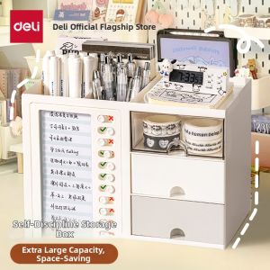deli | Bộ Đấm Thẻ Tự Kỷ Luật Đa Năng Gắn Bút
