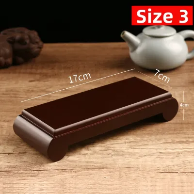 Rectangular Wooden Gift Ornament Craftsmanship Classical Base Wood Carving Home Decor Vase Base Traditional Handcrafted Art